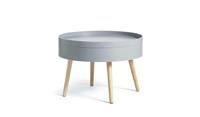 Skandi Round Coffee Table Grey Scandinavian Design Storage