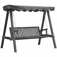 Outsunny 3 Seater Garden Swing Seat with Canopy, Outdoor Hammock Bench, Grey