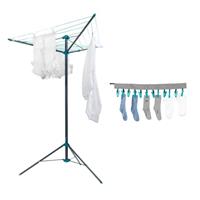 Beldray Rotary Clothes Airer & Peg Hanger Set Line Tensioner, 12 Peg Hanger