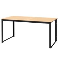 Outsunny Garden Table for 6 People Slatted Table Top Metal Frame Weather-resist