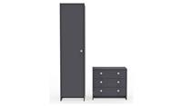 Seville 2 Piece 1 Door Wardrobe Set - Anthracite