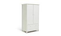 Kids Scandinavia Short 2 Door Wardrobe White Childrens Bedroom Storage