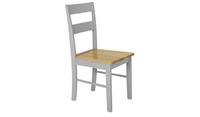 Chicago Pair of Solid Wood Dining Chair- Grey & Oak