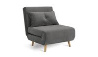 Roma Single Compact Fabric Chairbed - Grey