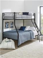 Domino Metal Trio Bunk Bed Frame Black Sleek and Space-Saving Bedroom Furniture