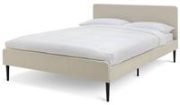 Kristopher Double Fabric Bed Frame Cream Upholstered Headboard Modern
