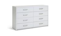 Oslo 8 Drawer Chest White Modern and Spacious Bedroom Storage Solution