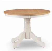 Davenport Round Pedestal Dining Table Oak & Ivory Elegant Kitchen Furniture