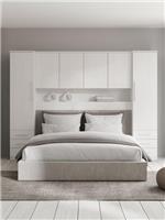Prague Overbed Unit New White Sleek and Space-Saving Bedroom Storage Solution