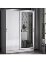 Camberley 2 Sliding Door Mirrored Wardrobe White Space-saving Bedroom Furniture