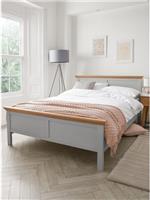 Hanna Bed Frame Double Grey Traditional Cottage Style Oak Effect