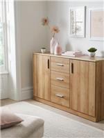 Panama 2 Door 3 Drawer Sideboard Dark Oak Storage Cabinet Living Room