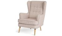 Callie Fabric Wingback Chair - Natural Stripe
