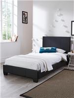 Ellis Faux Leather Single Bed Frame Black Bedroom Furniture