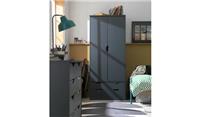 Pagnell 2 Door 2 Drawer Wardrobe Grey Bedroom Furniture Tall
