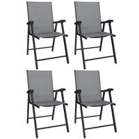 Outsunny Folding Garden Chairs Set of 4 w/ High Back, Armrests, Refurbished