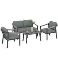 Outsunny 4 Seater Aluminium Furniture Set, Outdoor Patio Furniture Refurbished