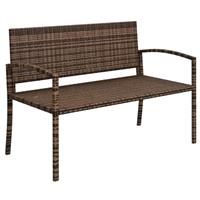 Outsunny Patio Rattan 2 Seater Garden Bench Garden Armchair Refurbished