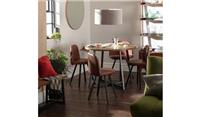 Nomad Oak Effect Dining Table & 4 Chocolate Chairs
