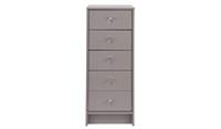 Malibu 5 Drawer Tallboy Grey High Bedroom Chest Storage Furniture Organiser