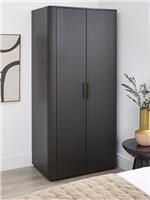 Carina 2 Door Plinth Wardrobe Black With Shelves And Rail Easy Assembly