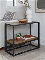 Harlem End Table Mid Oak Industrial Design Easy Assembly UK