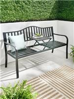 Functional Bench With Lift Up Table Black Garden Furniture