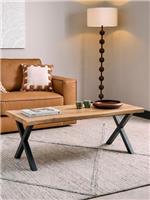 Mathers Coffee Table Oak Black Modern Living Room Furniture UK