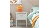 Kids Ronnie Bedside Table White Childrens Bedroom Storage Nightstand