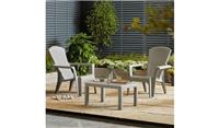 Baltimore 2 Seater Plastic Garden Bistro Set With Table And Chairs