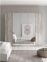 Prague 5 Door Mirrored Wardrobe Grey Elegant and Spacious Bedroom Storage