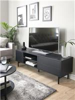 Hava TV Unit Black Fits Up To 65 Inch TV Media Stand Storage Cabinet