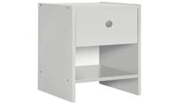 Seville 1 Drawer Bedside Table - White