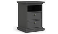 Tvilum Paris 2 Drawer Bedside Table - Grey