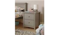 Brooklyn 2 Drawer Bedside Table Grey Compact Nightstand With Drawers