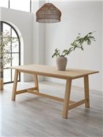 Lindley 185 cm Dining Table Oak For Family Diner Easy Assembly UK