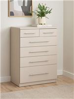 Prague Graduated 4 + 2 Drawer Chest Oatmeal Storage Organiser Bedroom