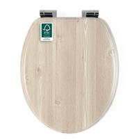 Beldray Wooden Toilet Seat - Soft Close Lid, Easy Fit, Standard Size, Oak