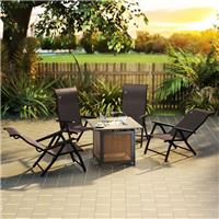 Outsunny Set of 4 Outdoor Rattan Folding Chair w/Adjustable Backrest Refurbished