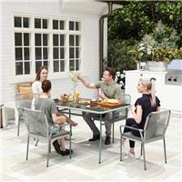 Outsunny 5 Piece PE Rattan Garden Dining Set with Cushions, Refurbished