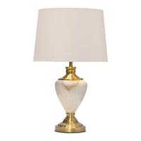 MySmartBuy Classic Marble Effect Antique Brass Table Lamp Ivory/Gold