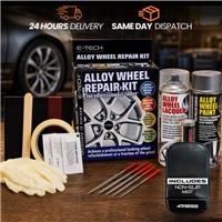 Car Alloy Wheel Lacquer Spray Paint Can Refurbishment Kit E-TECH Silver 400ml +M