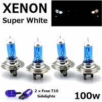 4 x H7 100w SUPERWHITE XENON UPGRADE HEADLIGHT BULBS SET 499 12V FULL/DIPPED A