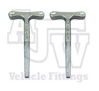 2 x Large Tee T Key For Budget Door Locks Horseboxes Bus Coach Trailers Boat Gas