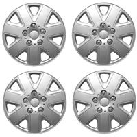 SET OF 4 x 14 INCH (14) ALLOY LOOK WHEEL TRIMS COVER HUB CAPS TYRE CAP SILVER