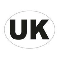 UK Car Stickers - White Oval Self-Adhesive Vinyl New GB Stickers for Cars, Vans