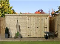 Empire 4000 Pent Garden Shed 10X8 SHIPLAP DOUBLE DOOR RIGHT T&G PRESSURE TREATED