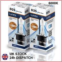 2 x D2S Genuine LUNEX XENON BULB 6000K HID compatible 85122 66040 66240 53500 UB