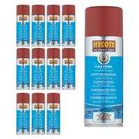 Hycote Colour Spray Paint Aerosol XUK0303 Red Primer 400mL x 12 Fast Drying