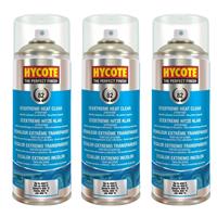 Hycote Colour Spray Paint Aerosol XUK1011 Clear VHT 400mL x 3 Fast Drying
